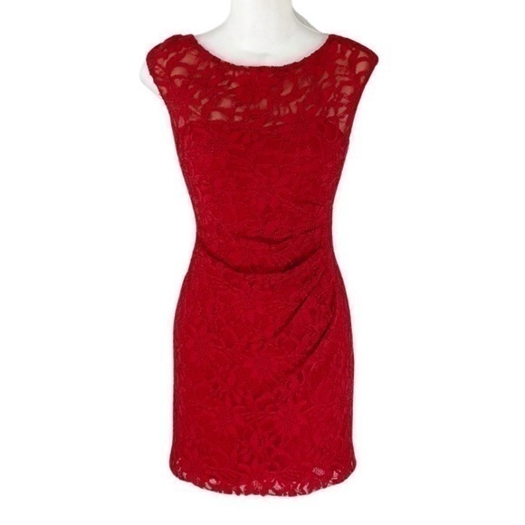 Lauren Ralph Lauren Dresses & Skirts - Lauren Ralph Lauren Red Lace Sheath Dress